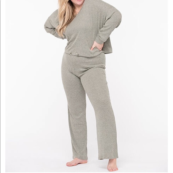 🎄🎁Ribbed Dolman Sleeve Loungewear Set - Picture 7 of 13